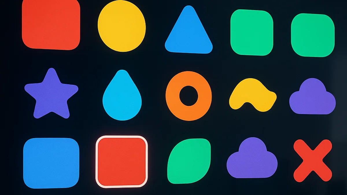 Tela da TV com uma grade de ícones de aplicativos